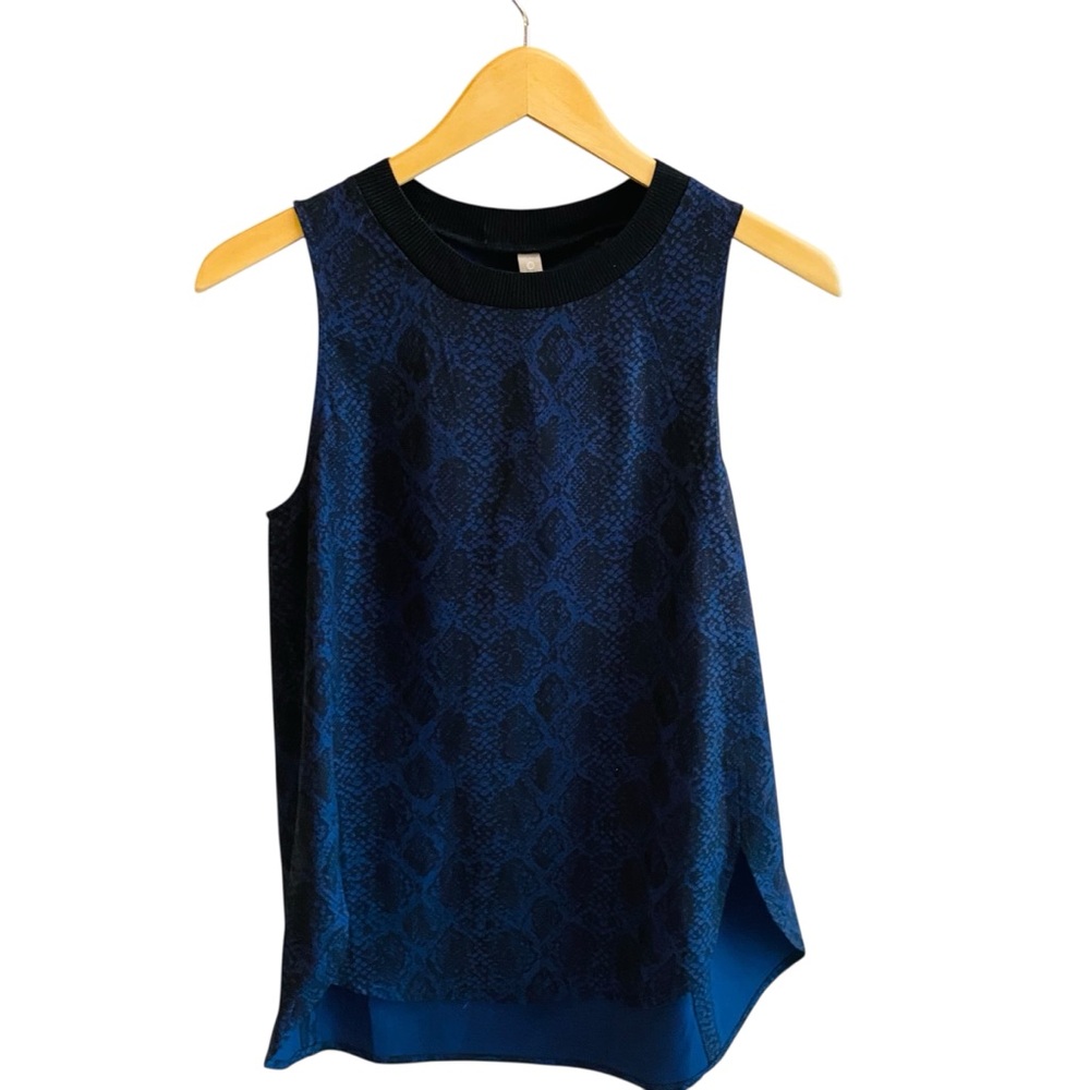 Athleta Zephyr Navy Snakeskin Print Tank Top